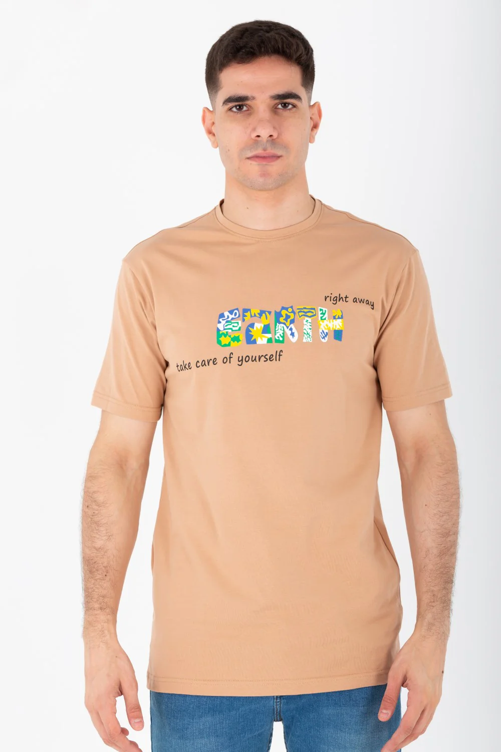 Men's Slim Fit T-shirt With A Round Neck Made Of Summer Melton Material - Image 7