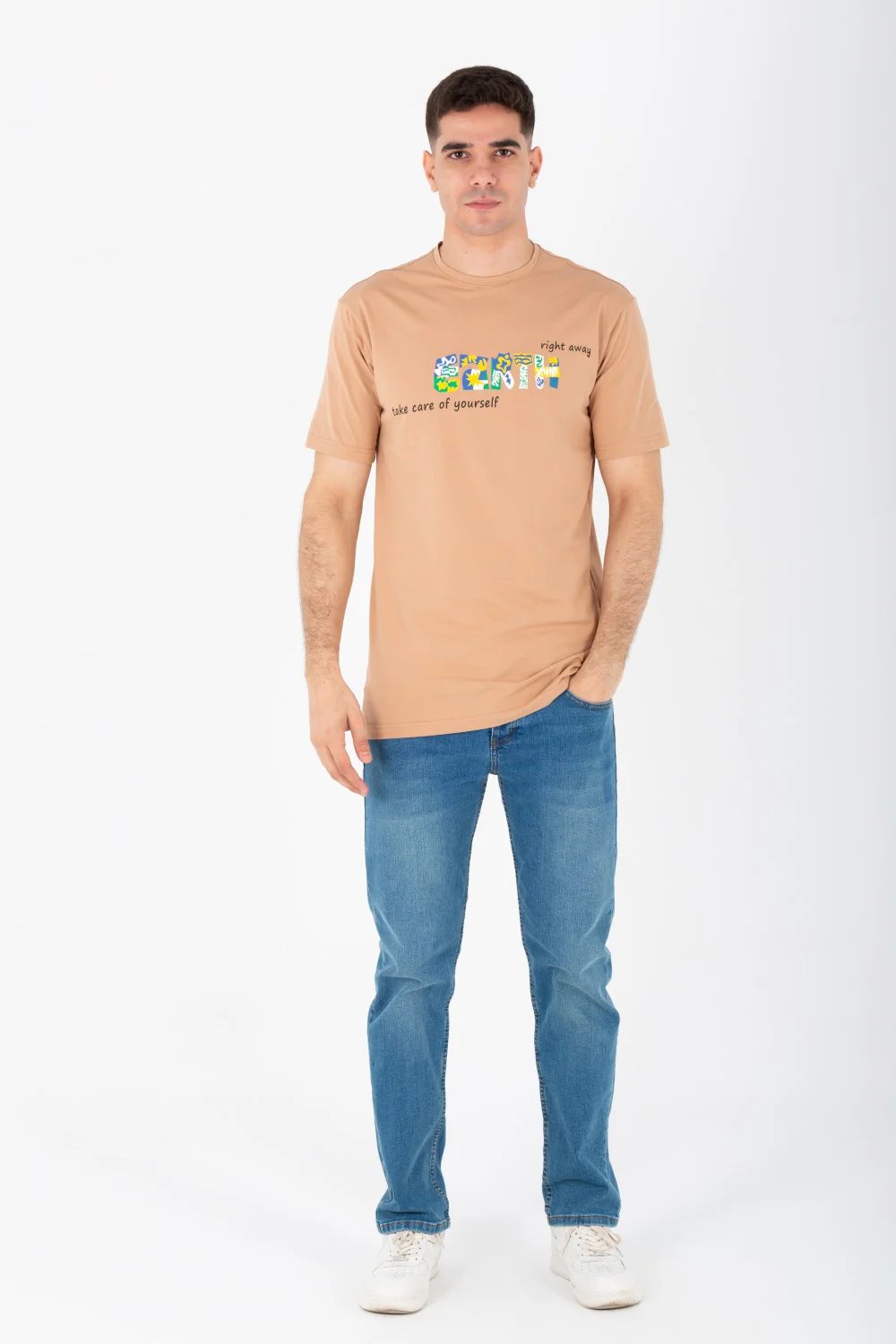 Men's Slim Fit T-shirt With A Round Neck Made Of Summer Melton Material - Image 9
