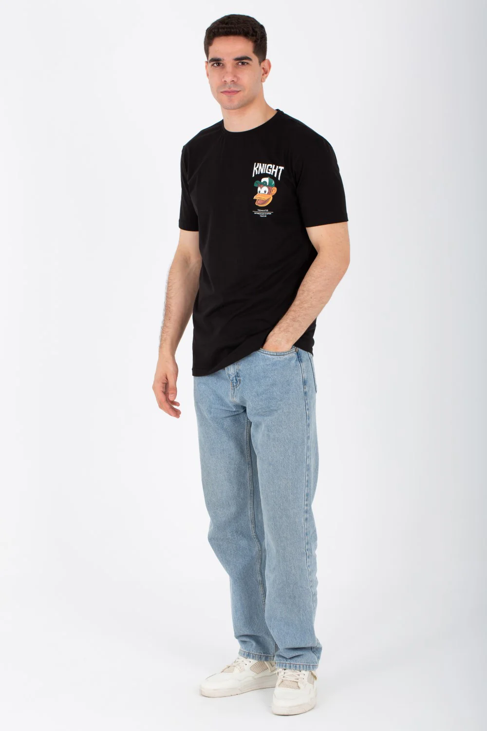 Mens Slim Fit T-shirt With Front And Back Print And Single Lycra Material - Image 3