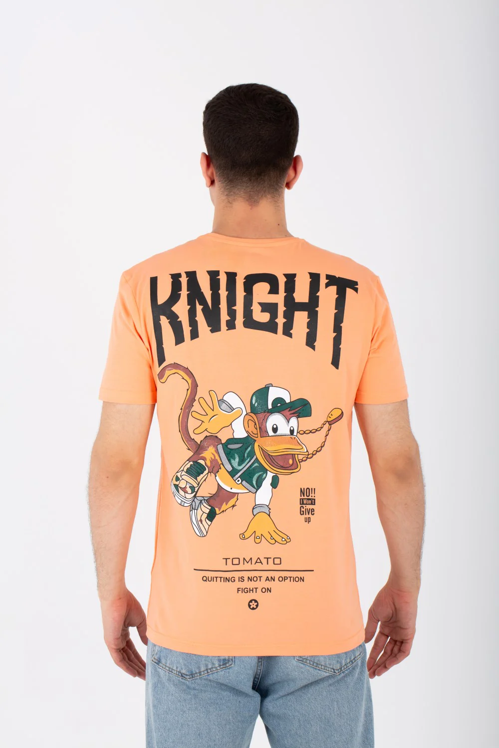 Mens Slim Fit T-shirt With Front And Back Print And Single Lycra Material - Image 5