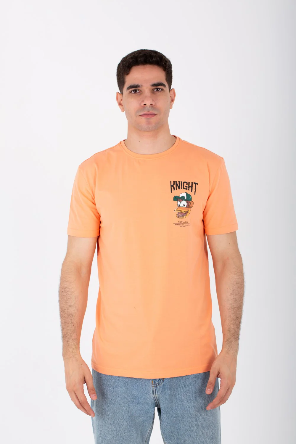 Mens Slim Fit T-shirt With Front And Back Print And Single Lycra Material - Image 6