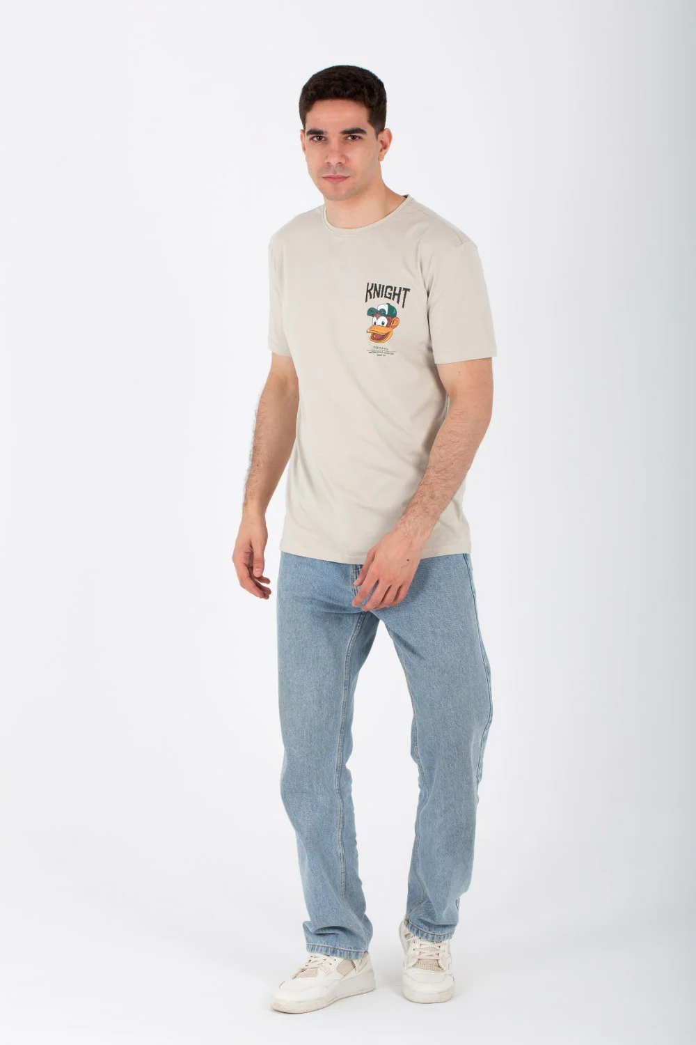 Mens Slim Fit T-shirt With Front And Back Print And Single Lycra Material - Image 7