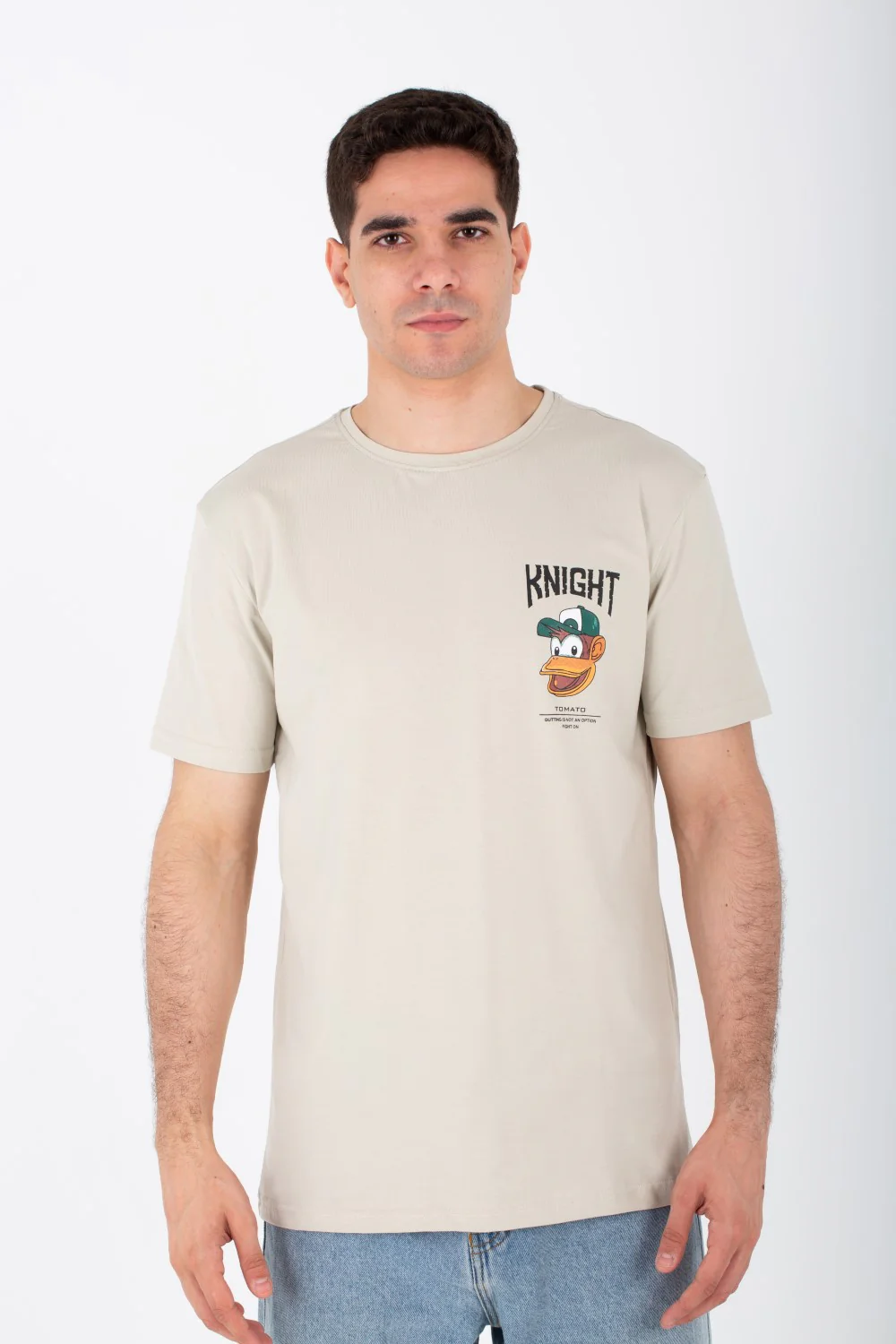 Mens Slim Fit T-shirt With Front And Back Print And Single Lycra Material - Image 9