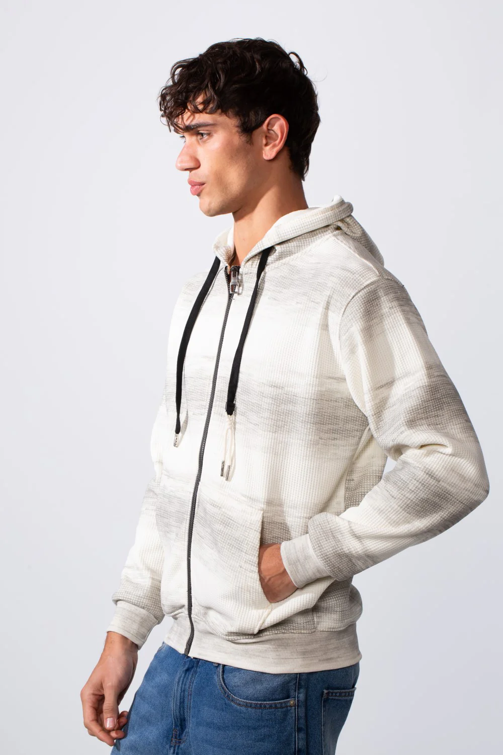 Men's Slim Fit Tie Dye Full Zip Hood Sweatshirt - Image 8