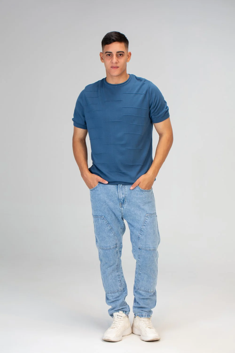 Mens Slim Fit Trico T-Shirt with Short Sleeves And Crew Neck - Image 4