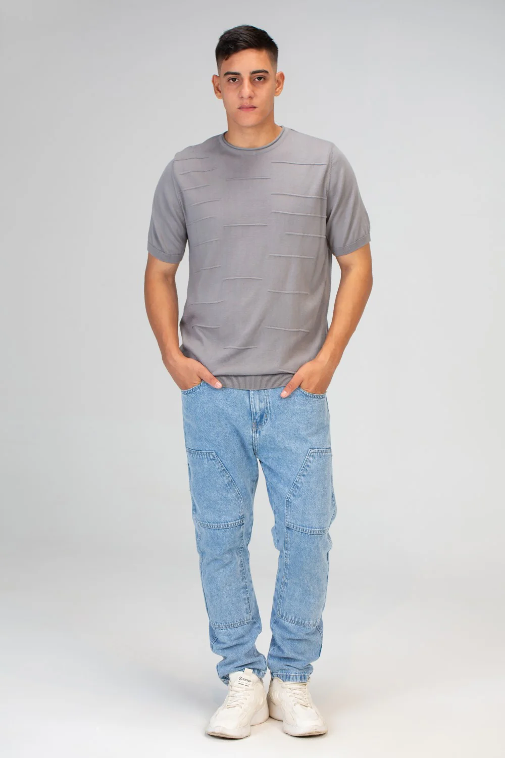 Mens Slim Fit Trico T-Shirt with Short Sleeves And Crew Neck - Image 7