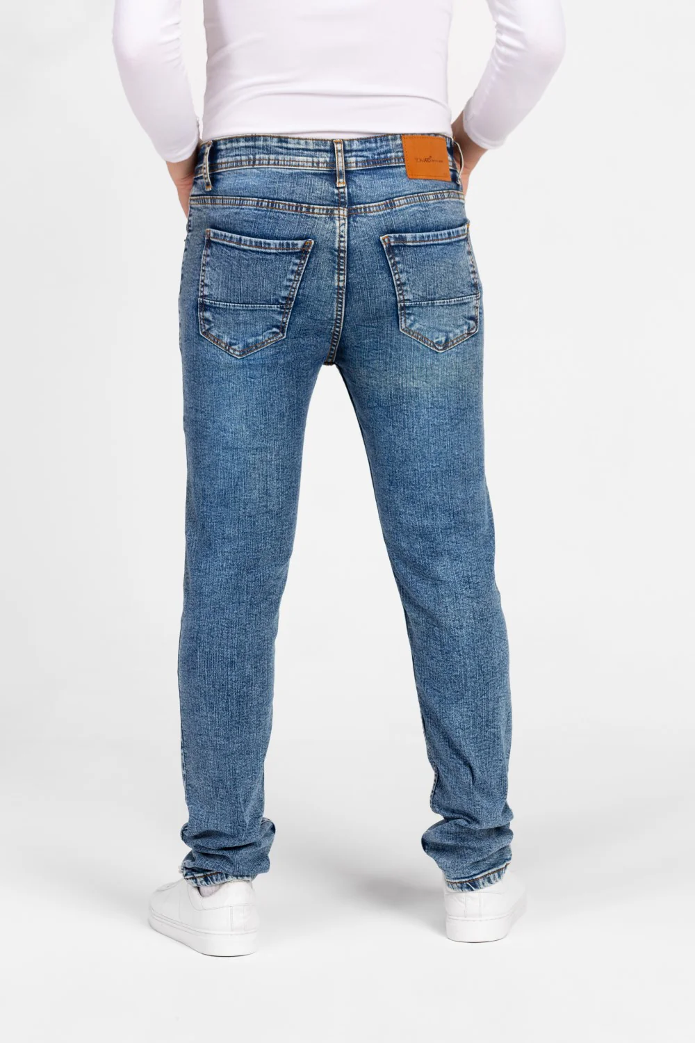 Men's Slim Fit Used Jeans Pants With Badge Tomato On The Back - Image 8