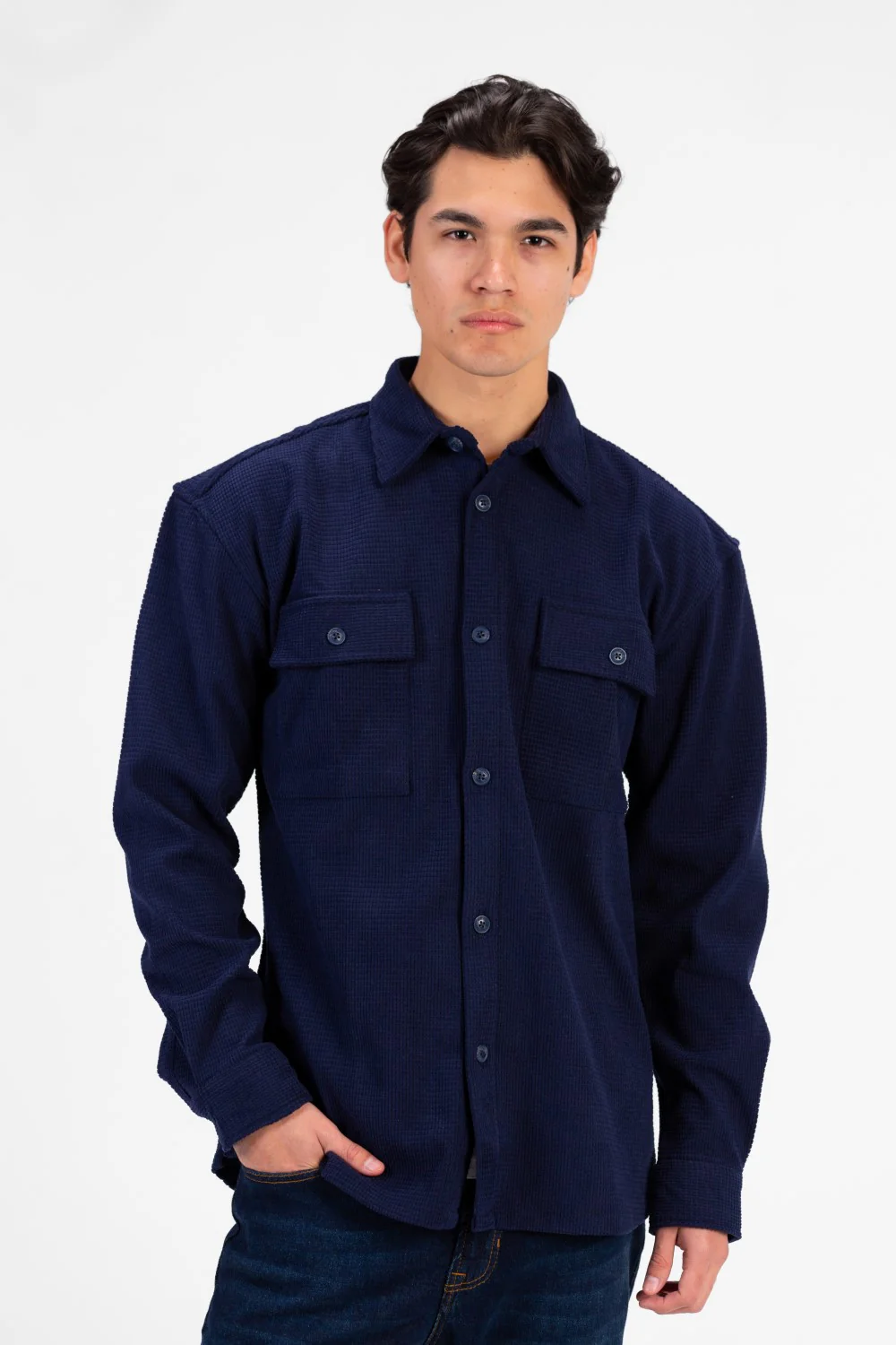 Men's Slim Fit Velvet Front Button Shirt - Image 13