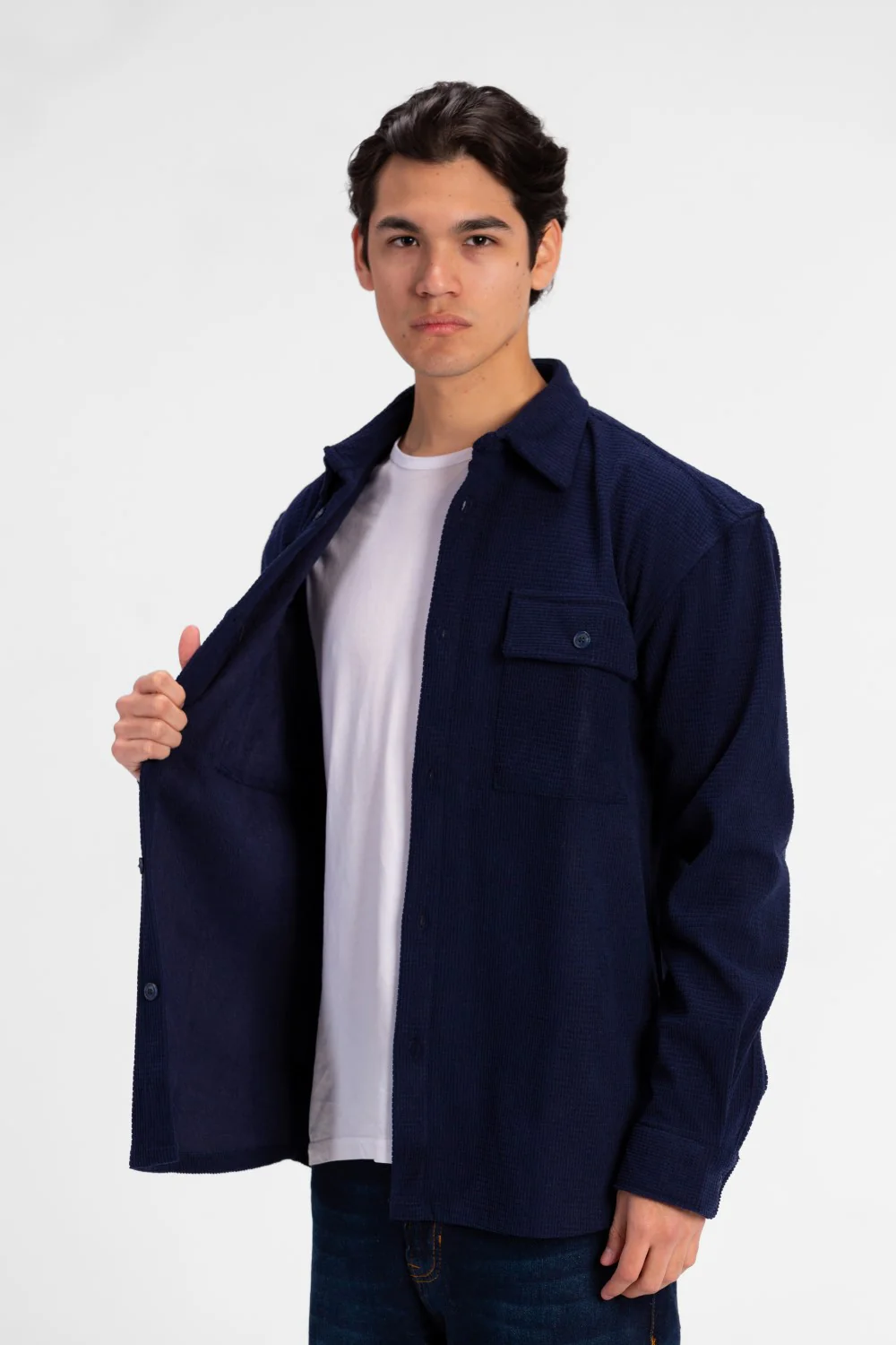 Men's Slim Fit Velvet Front Button Shirt - Image 15