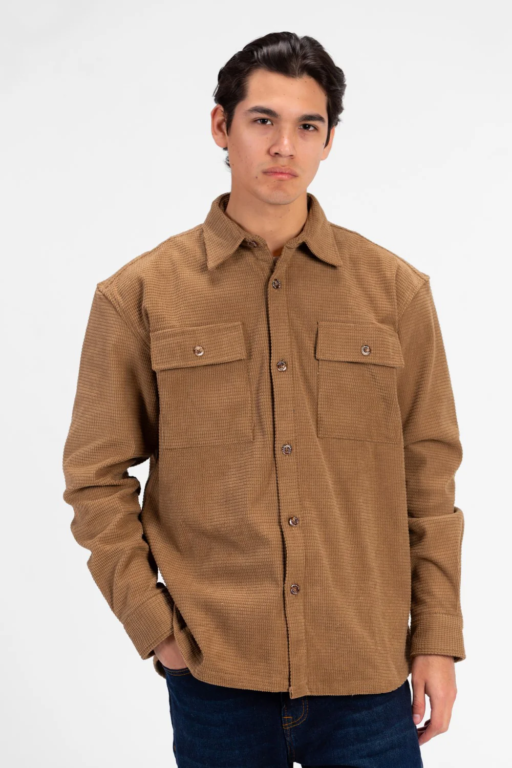 Men's Slim Fit Velvet Front Button Shirt - Image 17