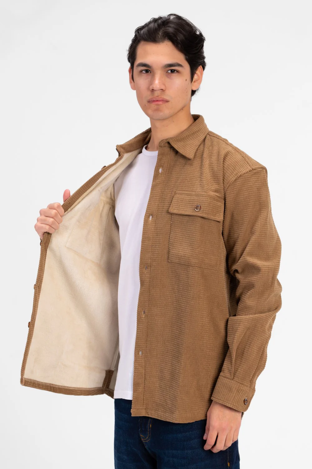 Men's Slim Fit Velvet Front Button Shirt - Image 19