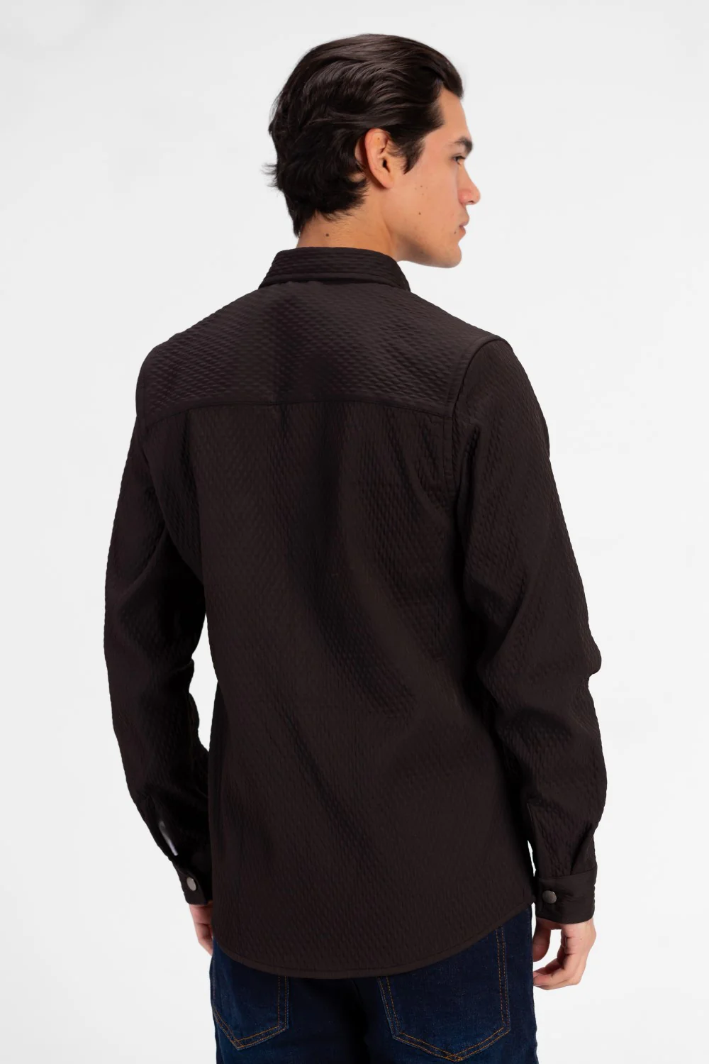 Men's Slim Fit Velvet Front Button Shirt - Image 2