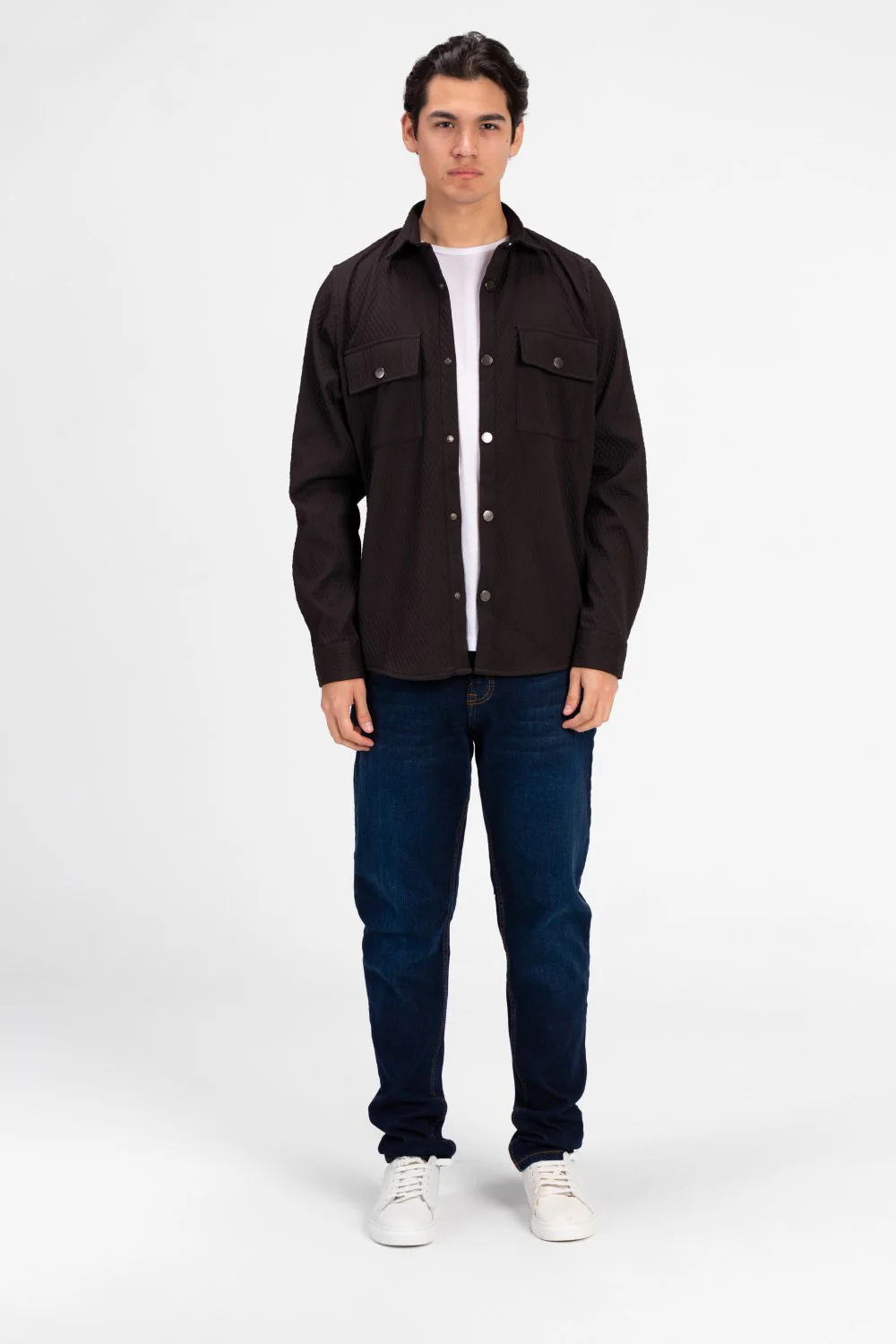 Men's Slim Fit Velvet Front Button Shirt - Image 4