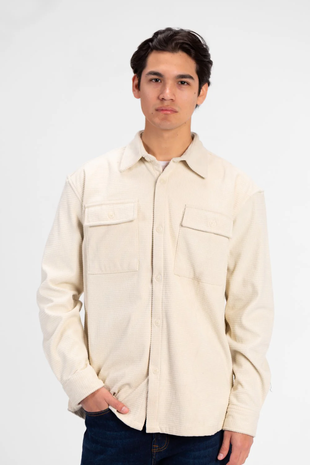 Men's Slim Fit Velvet Front Button Shirt - Image 9
