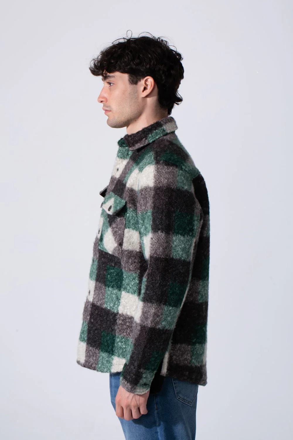 Men's Slim Fit Wool Winter Shirt With Long Sleeves And Front Pockets - Image 3