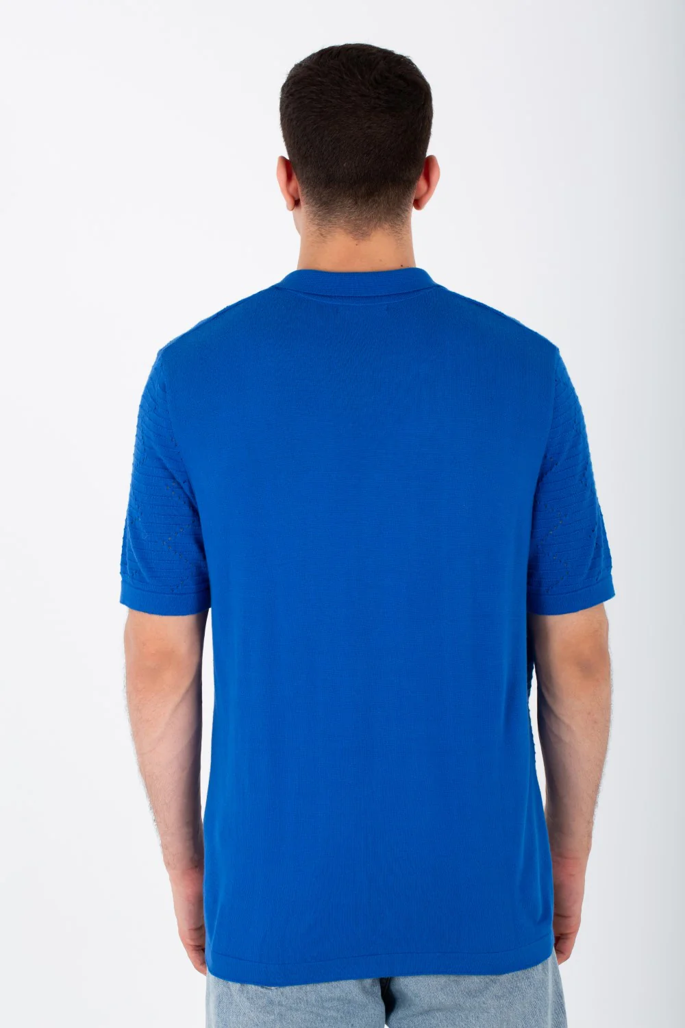 Mens Slim Fit Woven Trico Shirt With Short Sleeves And A Modern Fit - Image 2