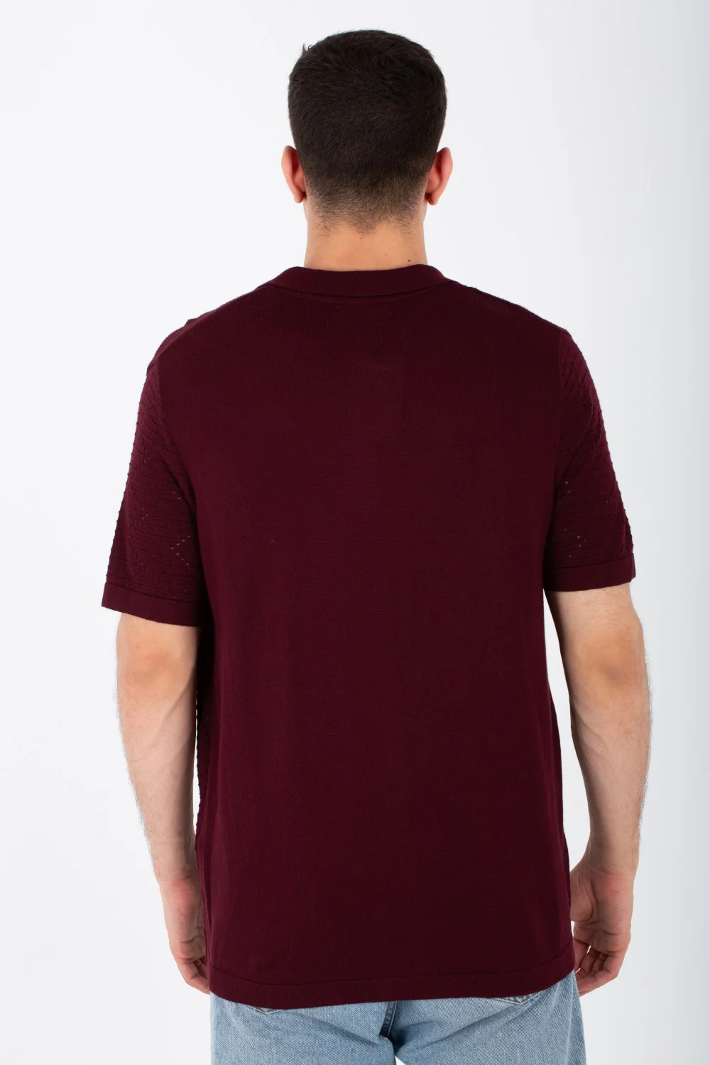 Mens Slim Fit Woven Trico Shirt With Short Sleeves And A Modern Fit - Image 5