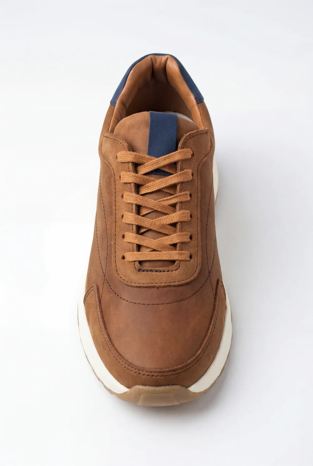 Men's Sneakers Blend Classic Style Modern Touch Tan Nubuck Leather Shoes - Image 4