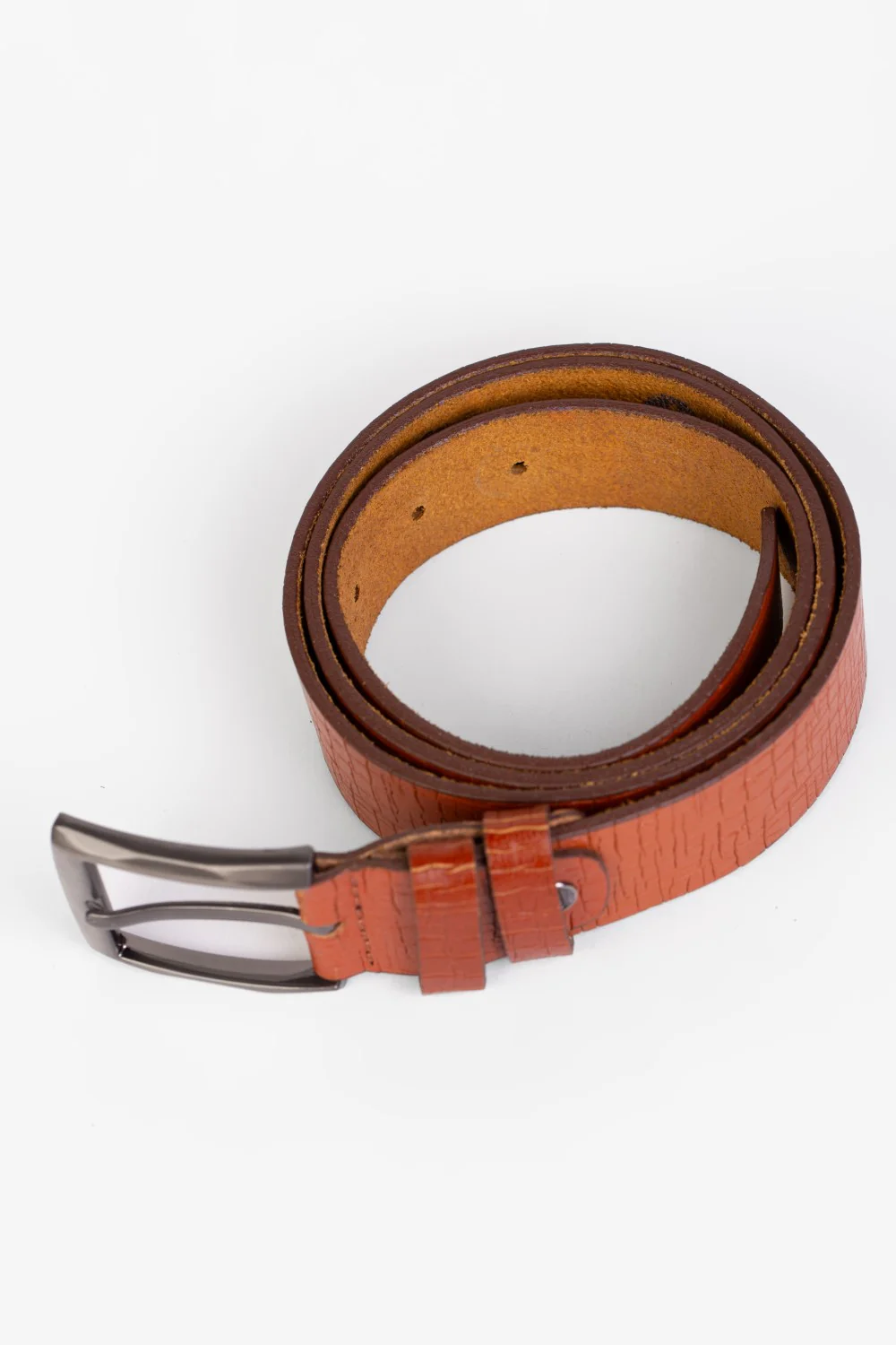 Men's Square Clasp Faux Leather Belt - Image 16