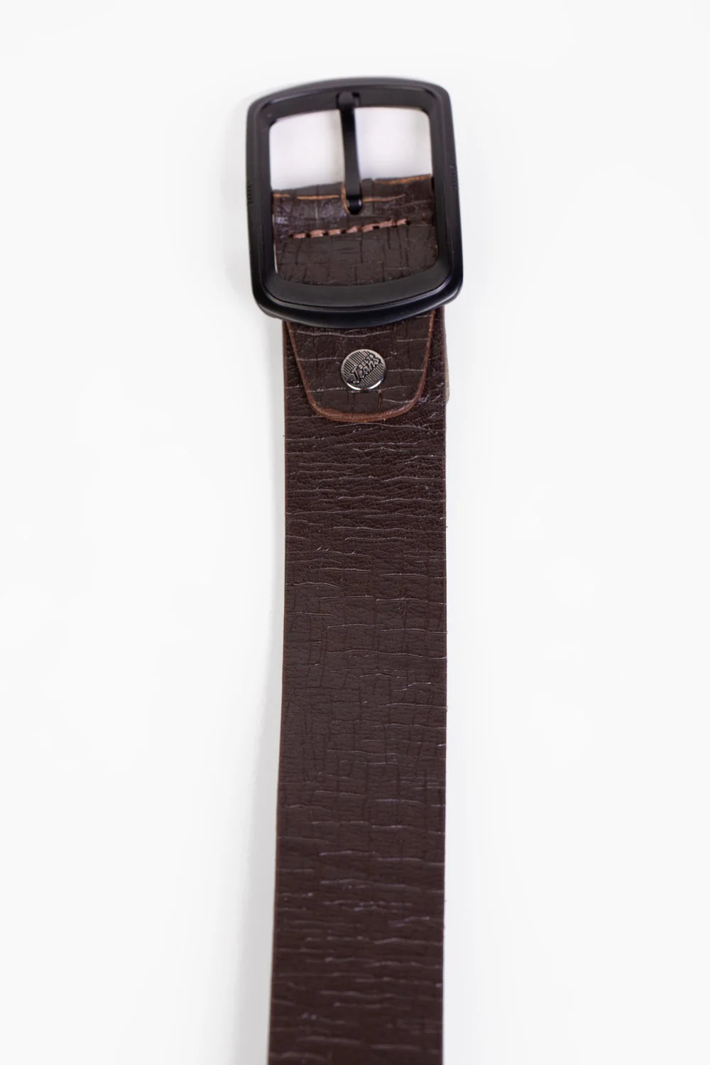 Men's Square Clasp Faux Leather Belt - Image 6