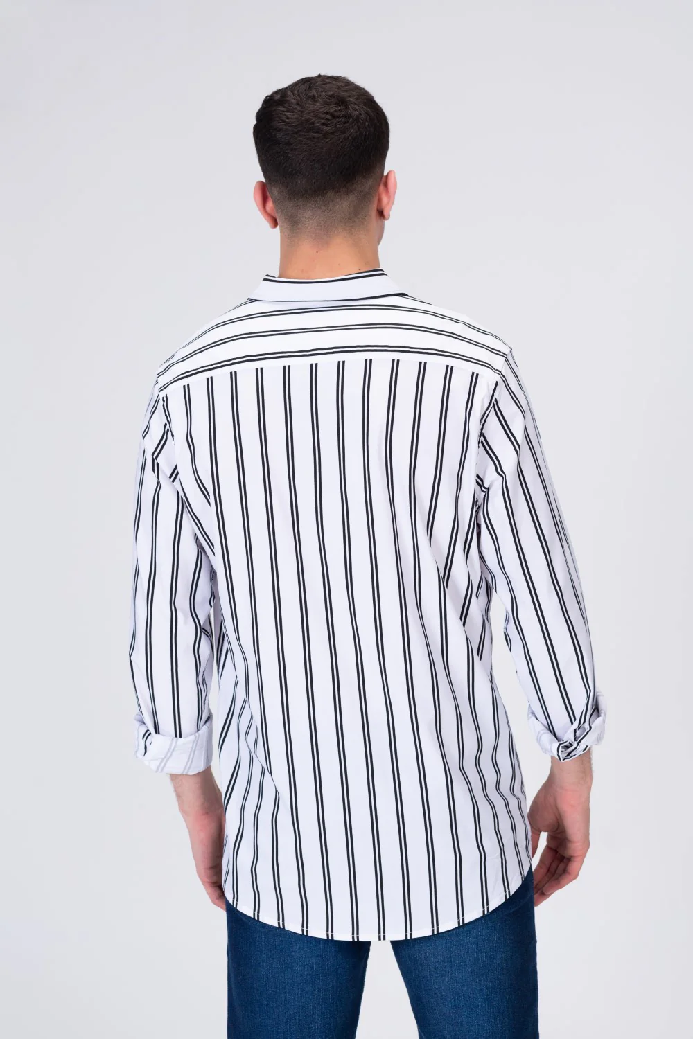 Mens Striped Classic Regular Fit Shirt - Image 2