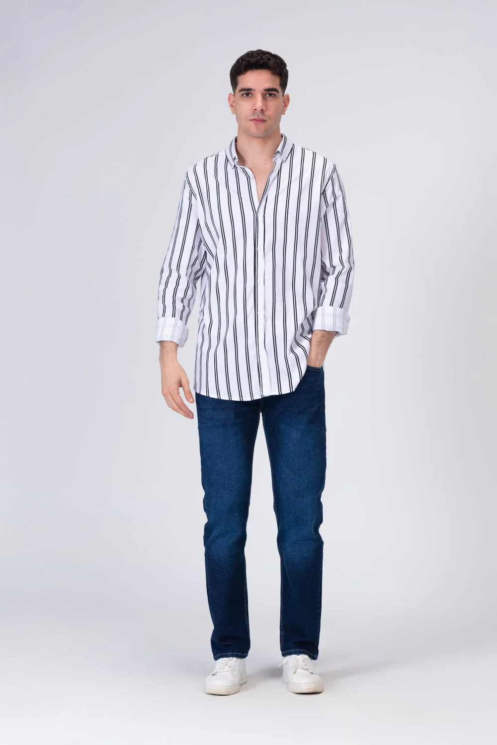 Mens Striped Classic Regular Fit Shirt - Image 3