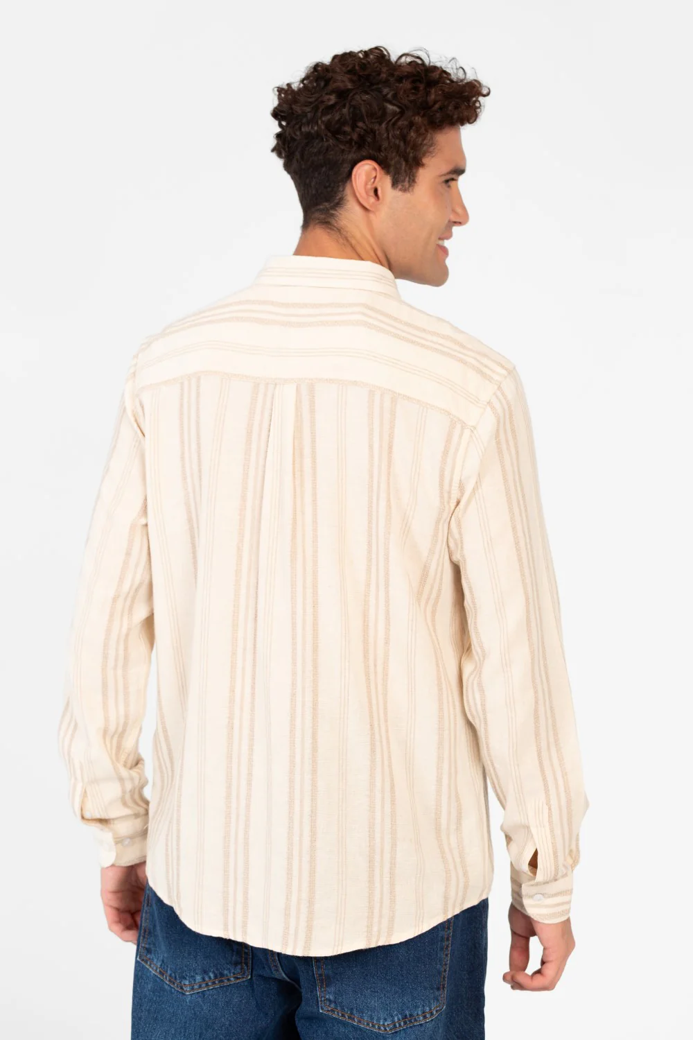 Men's Striped Long Sleeve Regular Fit Shirt - Image 2