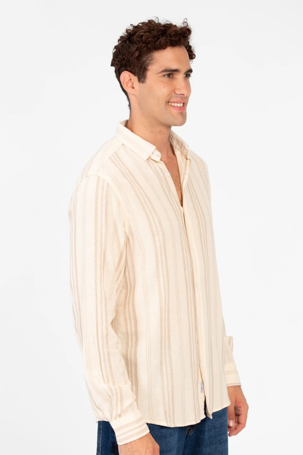 Men's Striped Long Sleeve Regular Fit Shirt - Image 3
