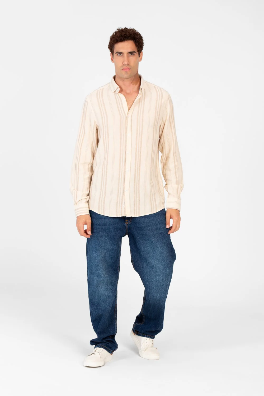 Men's Striped Long Sleeve Regular Fit Shirt - Image 4