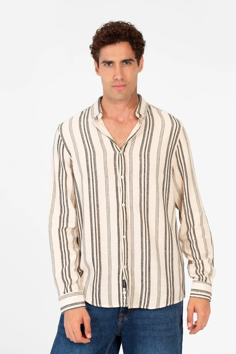 Men's Striped Long Sleeve Regular Fit Shirt - Image 5