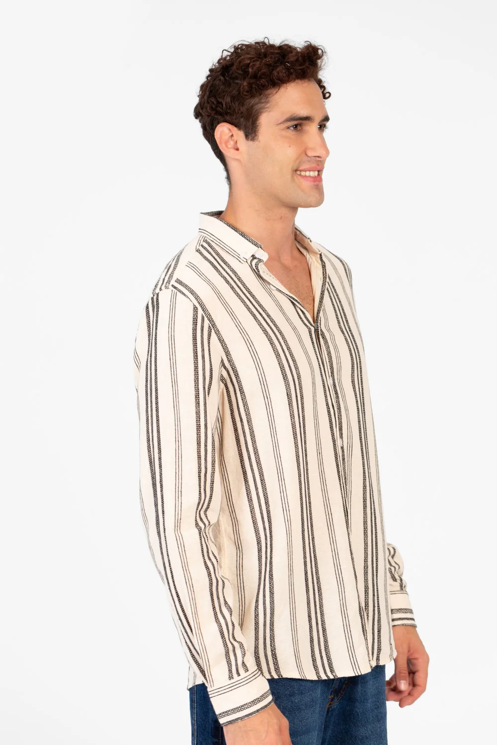 Men's Striped Long Sleeve Regular Fit Shirt - Image 7
