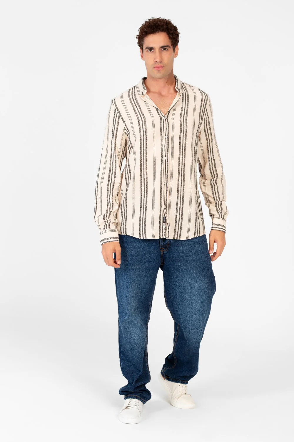 Men's Striped Long Sleeve Regular Fit Shirt - Image 8
