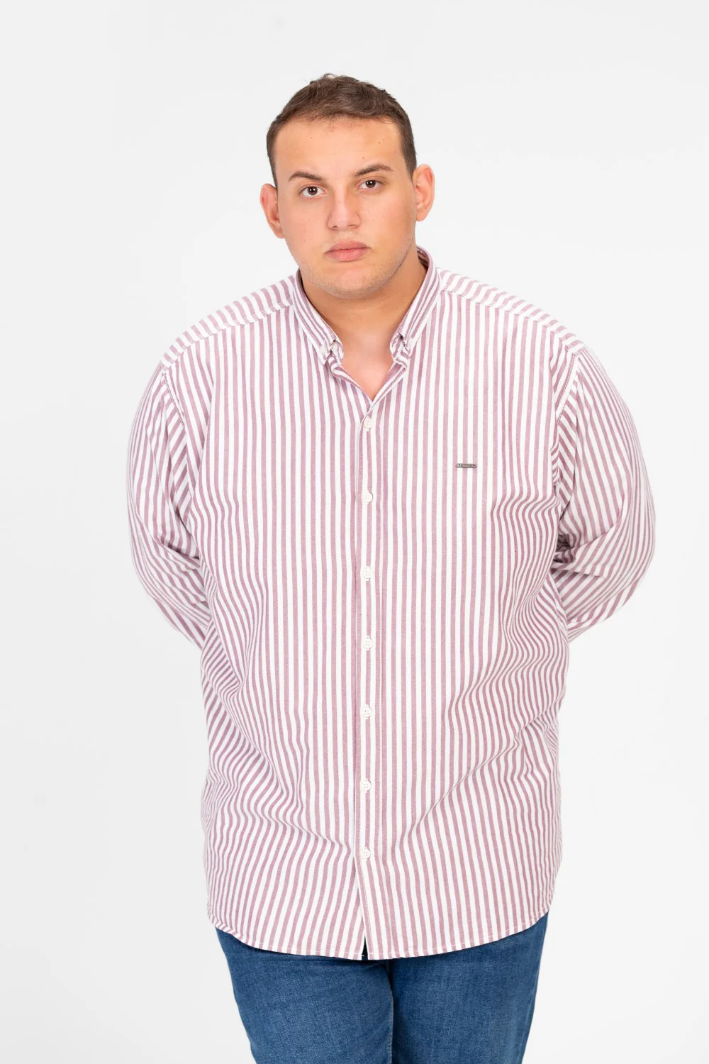 Men's Big Size Striped Long Sleeved Shirt - Image 13