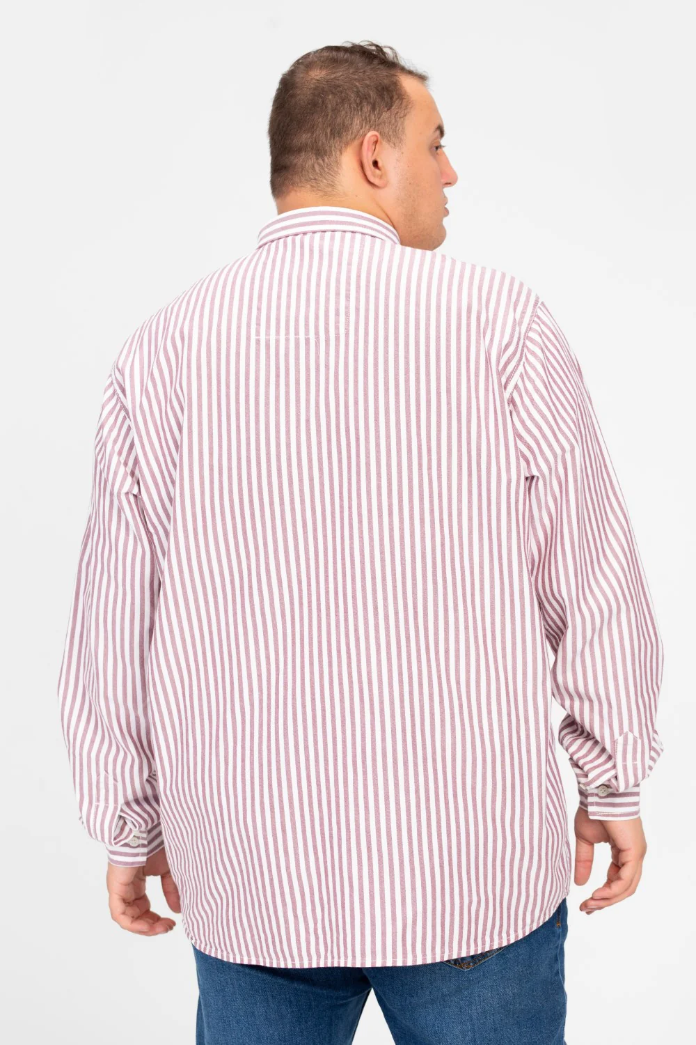 Men's Big Size Striped Long Sleeved Shirt - Image 14