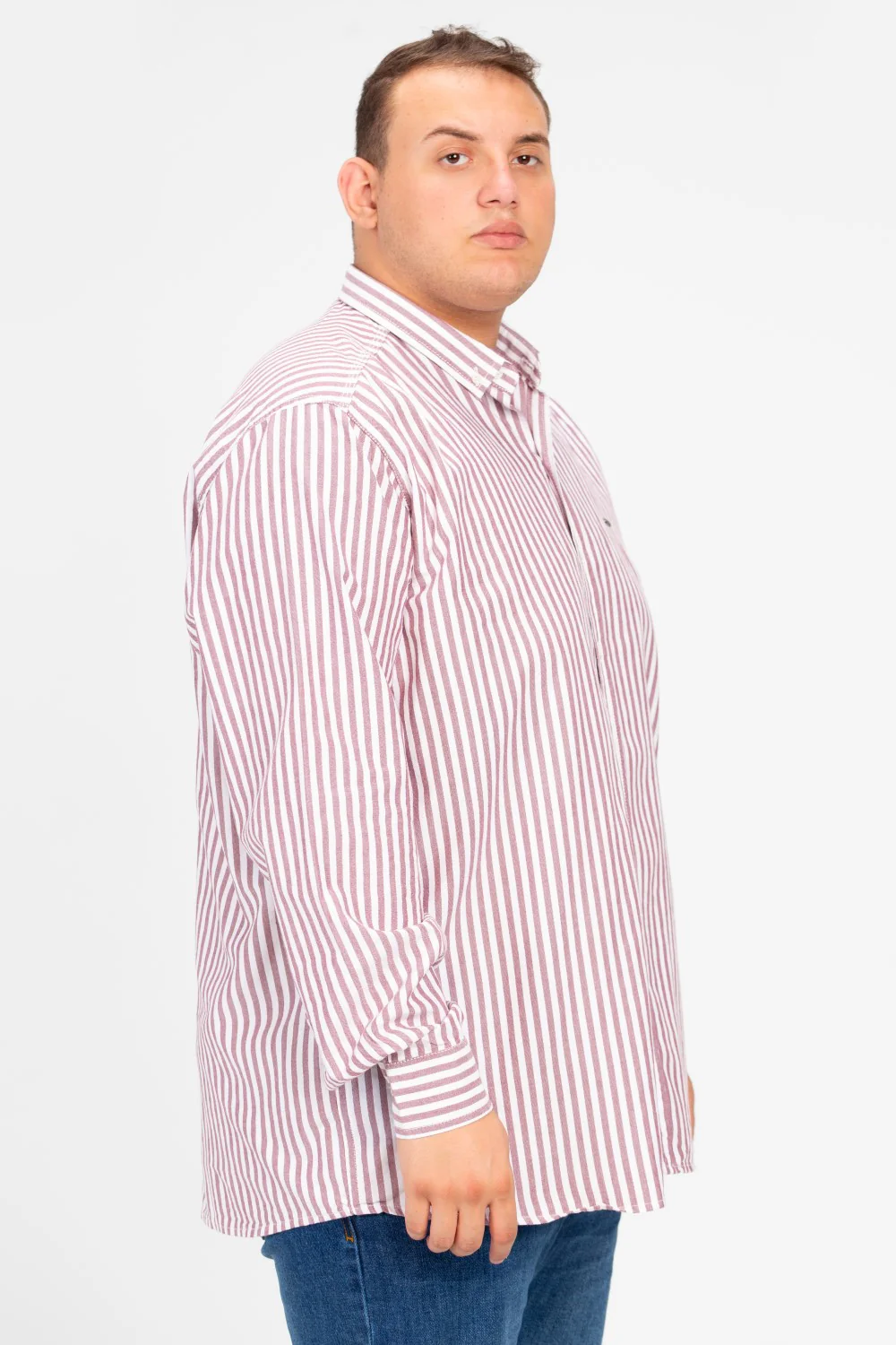 Men's Big Size Striped Long Sleeved Shirt - Image 15