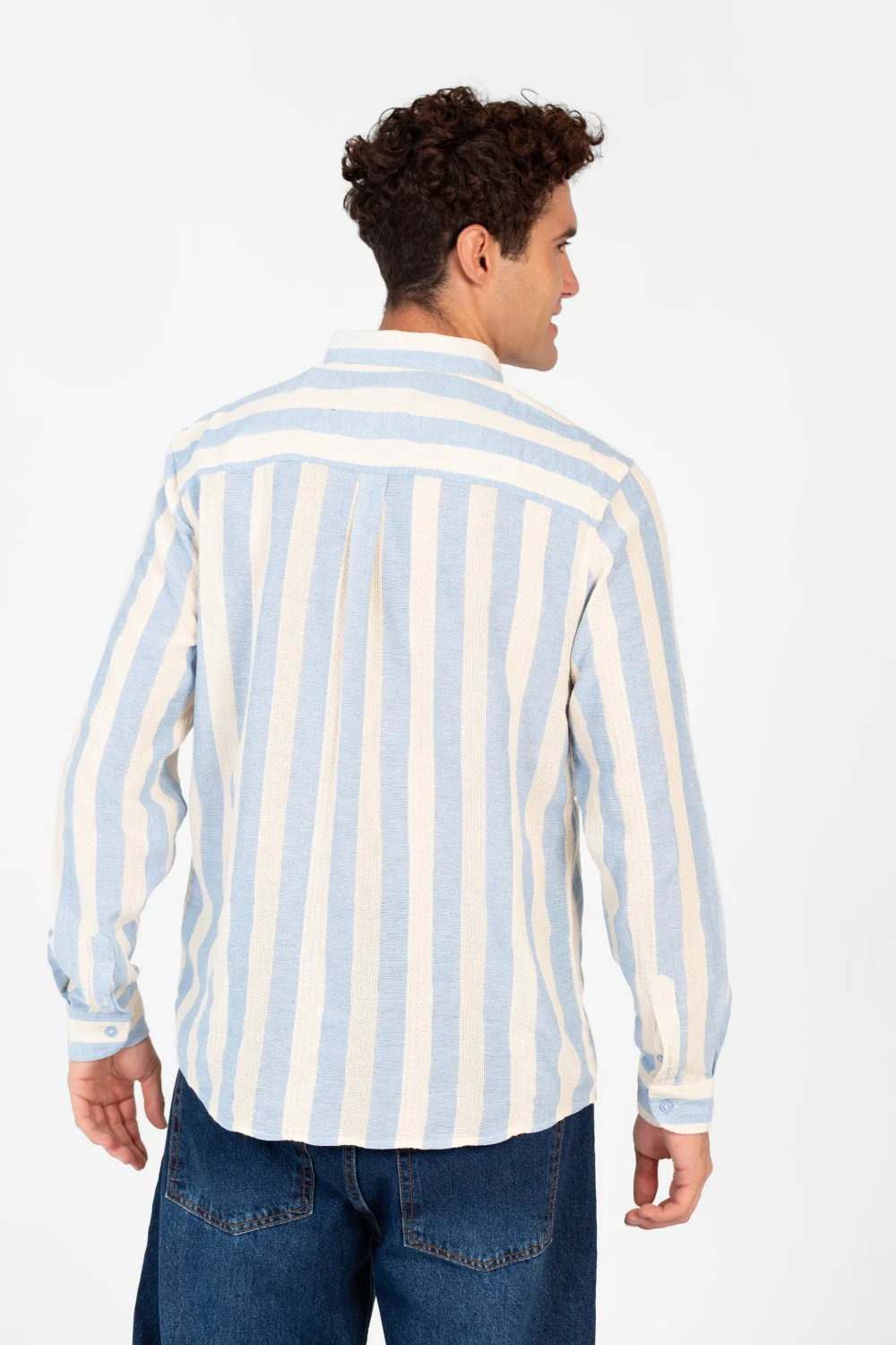 Men's Striped Regular Fit Long Sleeve Shirt - Image 2