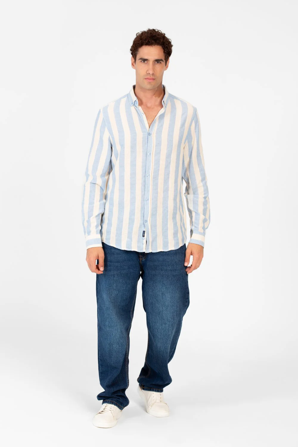 Men's Striped Regular Fit Long Sleeve Shirt - Image 4