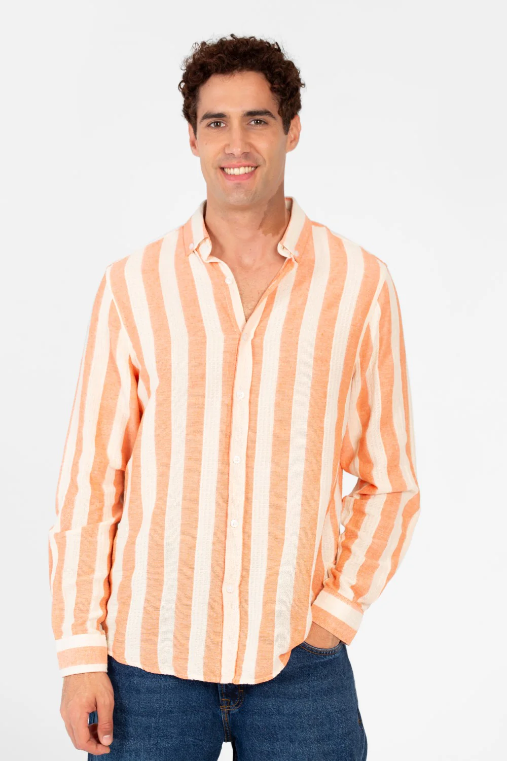 Men's Striped Regular Fit Long Sleeve Shirt - Image 5