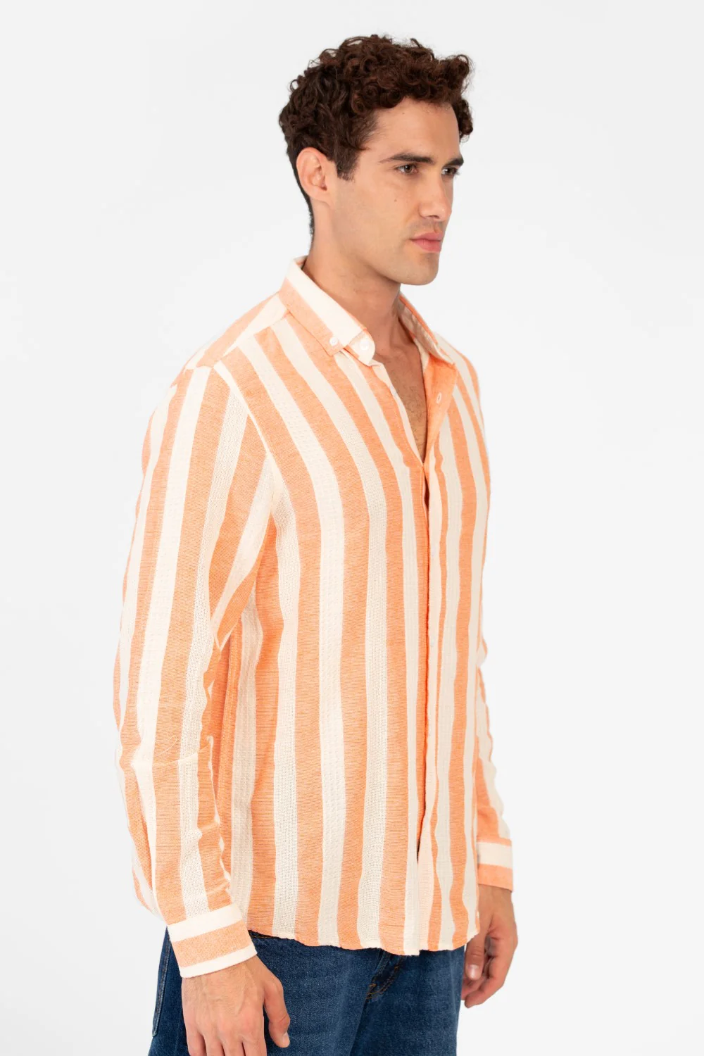 Men's Striped Regular Fit Long Sleeve Shirt - Image 7
