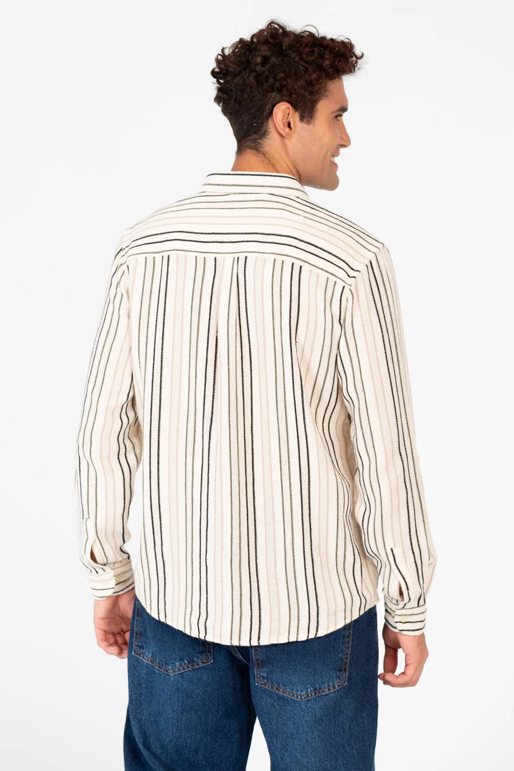 Men's Striped Regular Fit Long Sleeves Shirt - Image 2