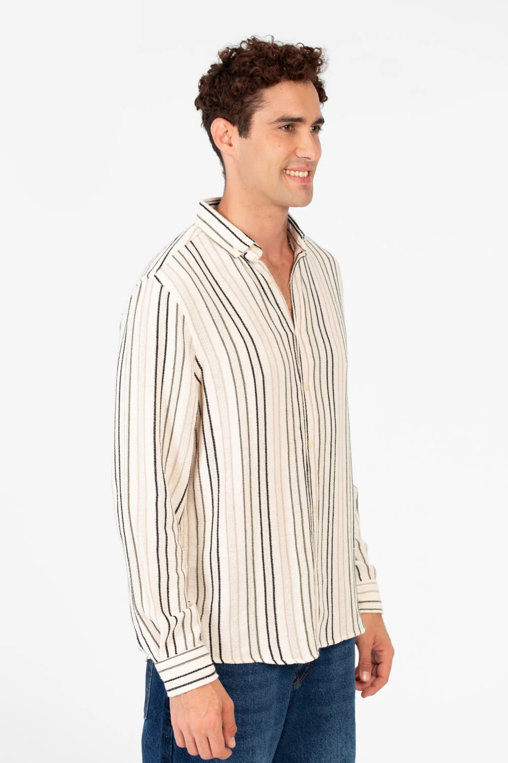 Men's Striped Regular Fit Long Sleeves Shirt - Image 3