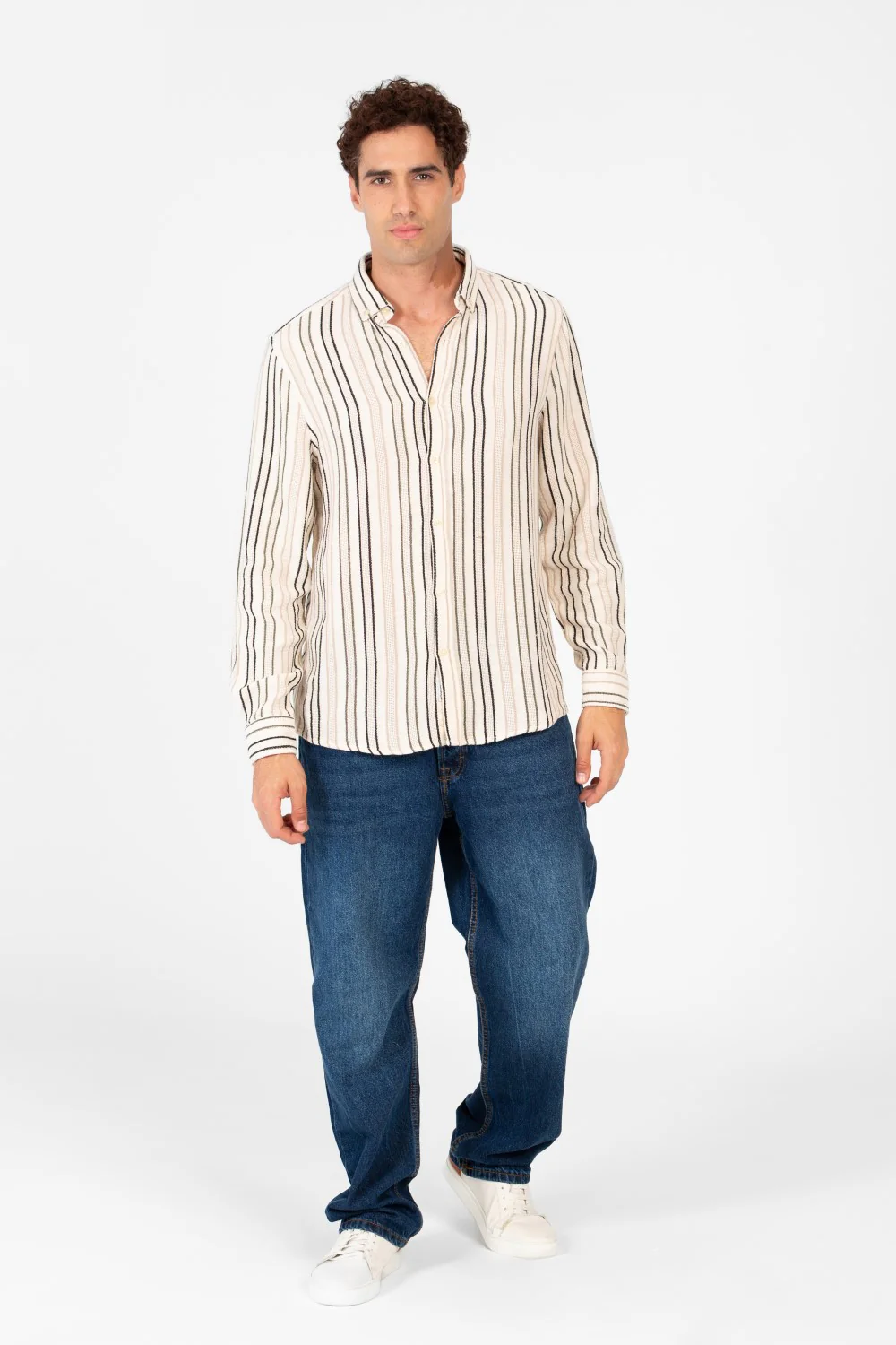 Men's Striped Regular Fit Long Sleeves Shirt - Image 4