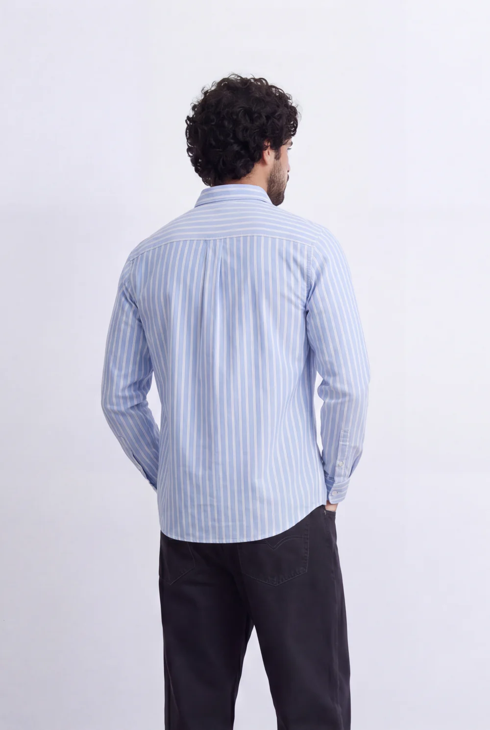 Men's Striped Regular Fit Tomato Store Shirt Lightweight Multi Stripe Pattern For A Laid-Back Smart Style - Image 2