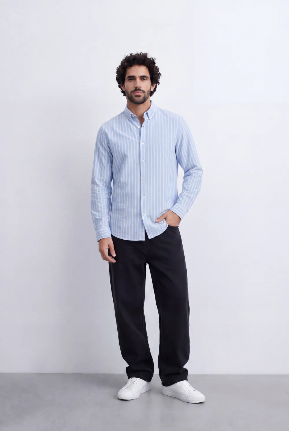Men's Striped Regular Fit Tomato Store Shirt Lightweight Multi Stripe Pattern For A Laid-Back Smart Style - Image 3