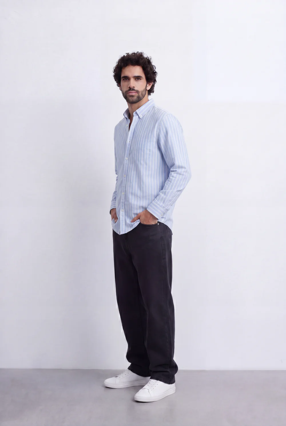 Men's Striped Regular Fit Tomato Store Shirt Lightweight Multi Stripe Pattern For A Laid-Back Smart Style - Image 4