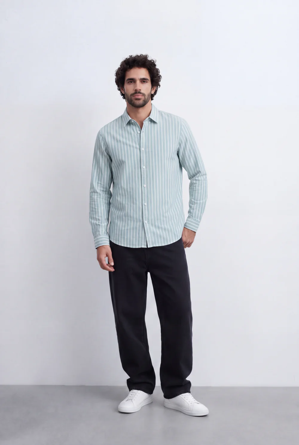 Men's Striped Regular Fit Tomato Store Shirt Lightweight Multi Stripe Pattern For A Laid-Back Smart Style - Image 7