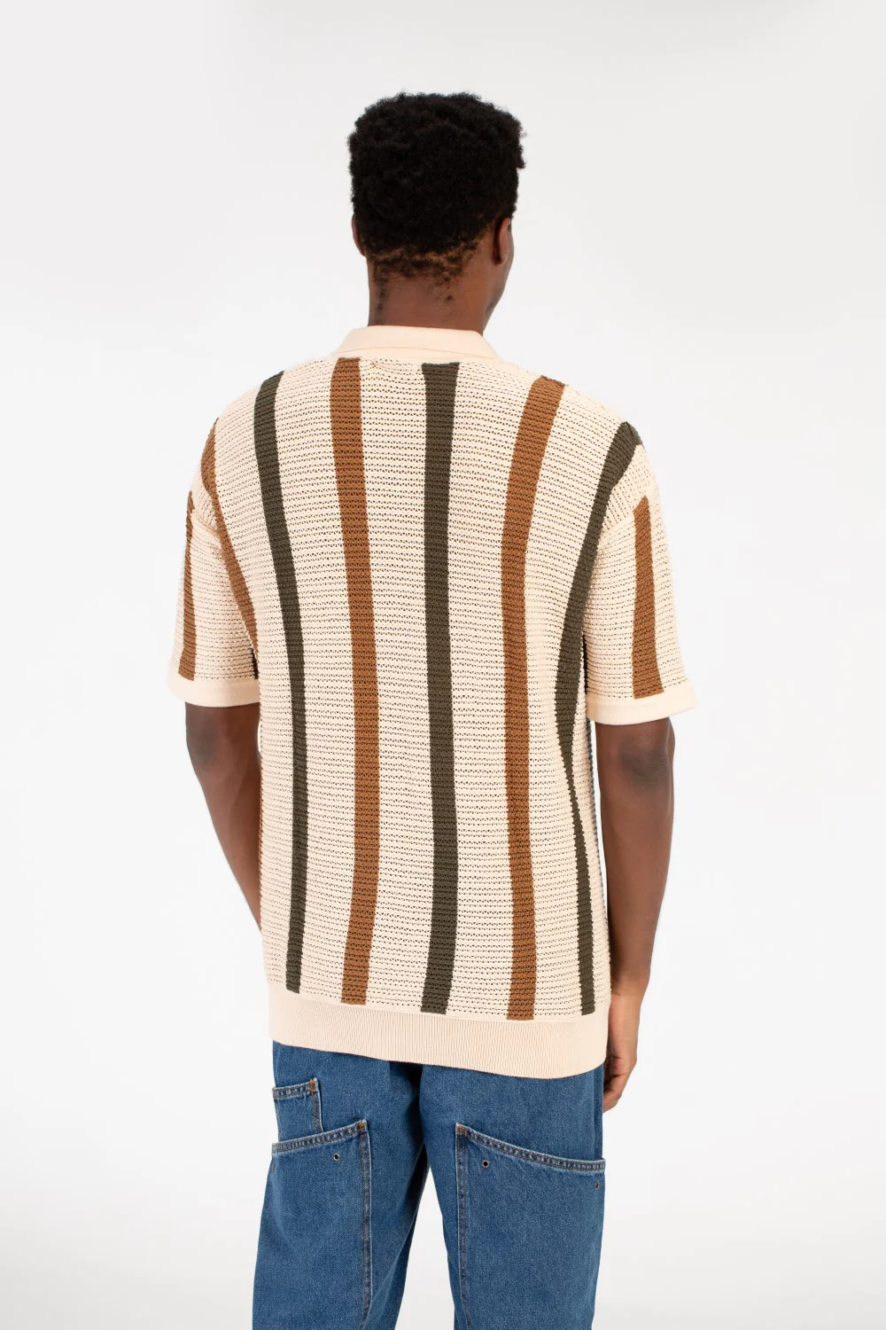 Men's Striped Short Sleeve Polo T-Shirt - Image 6