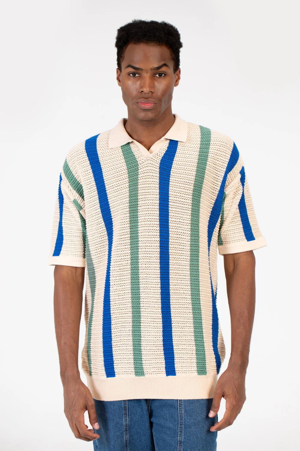 Men's Striped Short Sleeve Polo T-Shirt - Image 9