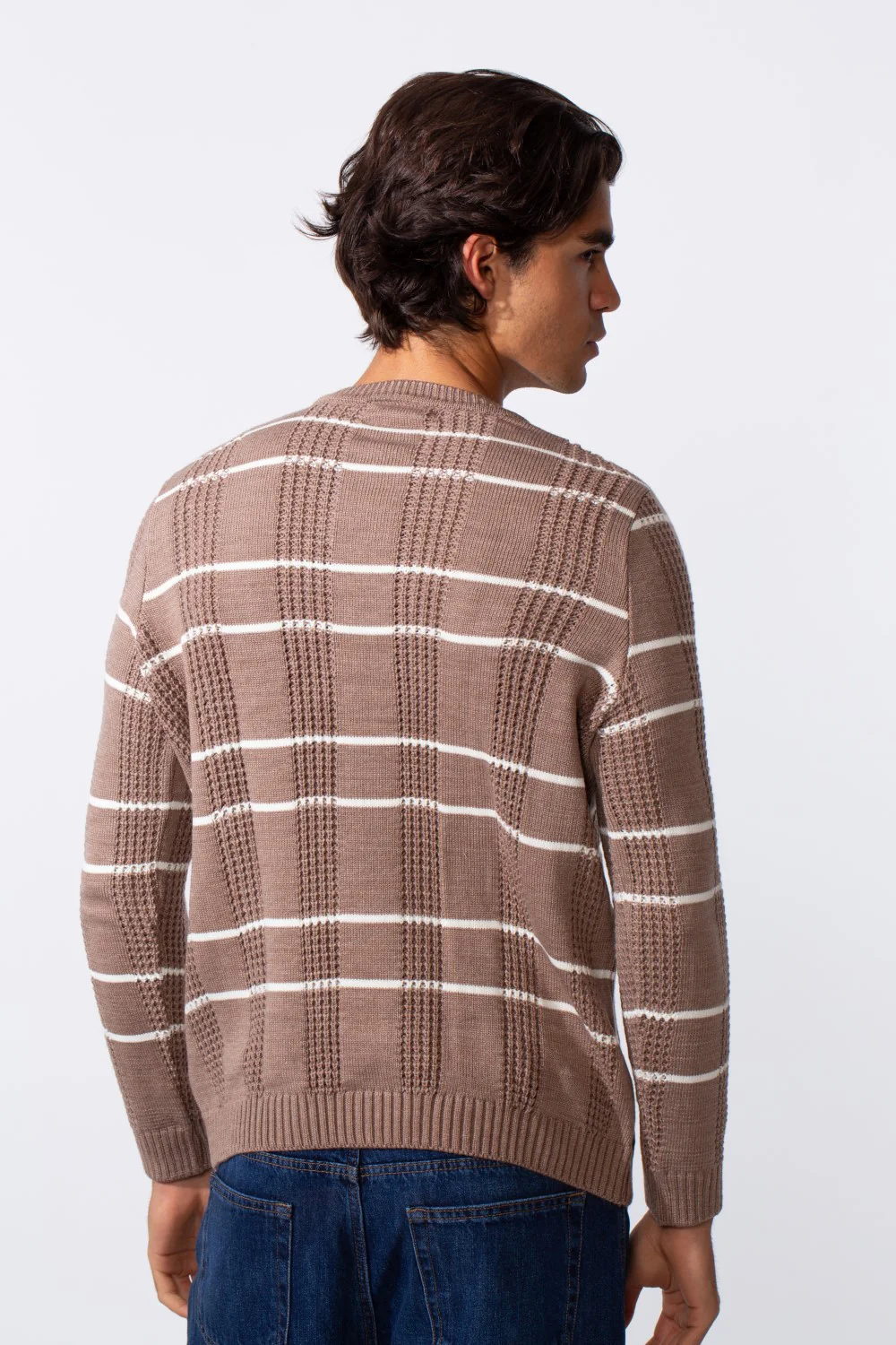 Men's Striped Slim Fit Breathable Material Pullover - Image 10