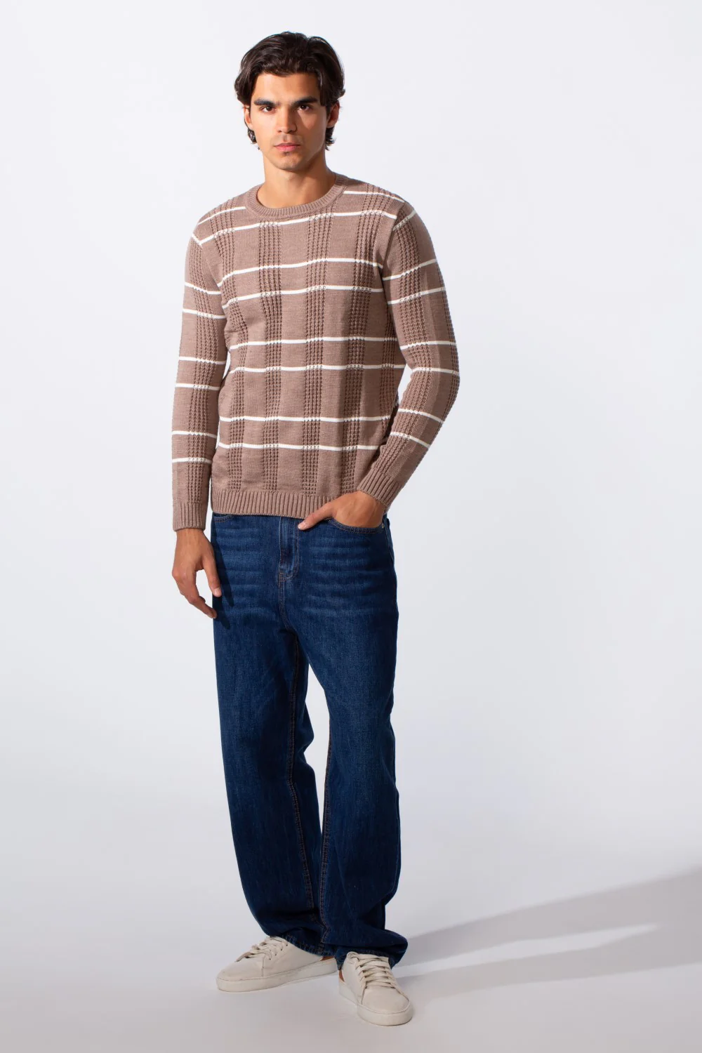 Men's Striped Slim Fit Breathable Material Pullover - Image 11